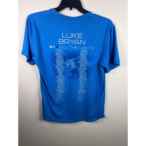2 Luke Bryan Kill the Lights Tour T Shirt Blue & Black Graphic Concert Tshirts - Picture 5 of 14